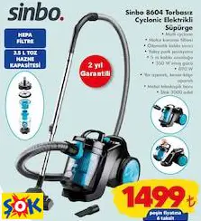 SİNBO 8604 TORBASIZ CYCLONİC ELEKTRİKLİ SÜPÜRGE